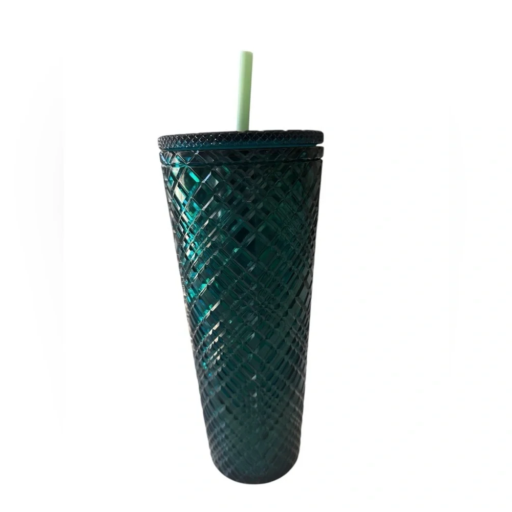 2021 Starbucks Green Jeweled Winter Holiday Tumbler Cold Cup Venti 24oz